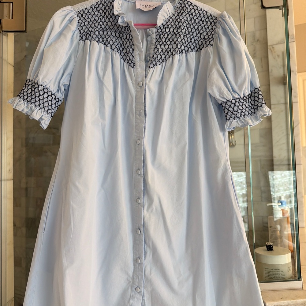 The Shirt by Rochelle Behrens Sky Blue Mini Dress